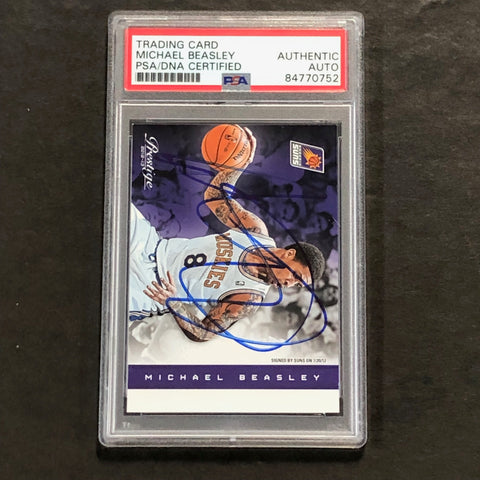 2012-13 Panini Prestige #12 Michael Beasley Signed Card AUTO PSA Slabbed Suns