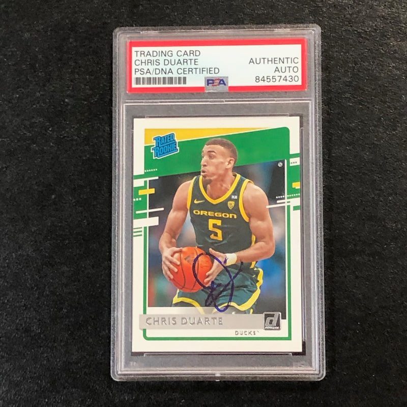 2021-22 Panini Chronicles Draft Picks #43 Chris Duarte Signed Card AUTO PSA slabbed Oregon