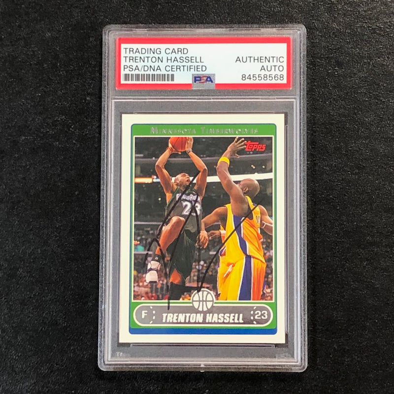 2006-07 Topps #174 Trenton Hassell Signed Card AUTO PSA Slabbed Minnesota Timberwolves