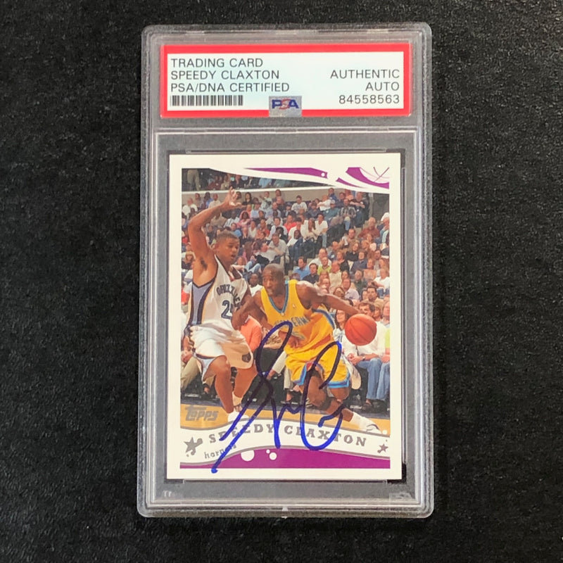2005-06 Topps #124 SPEEDY CLAXTON Signed Card Auto PSA Slabbed Hornets
