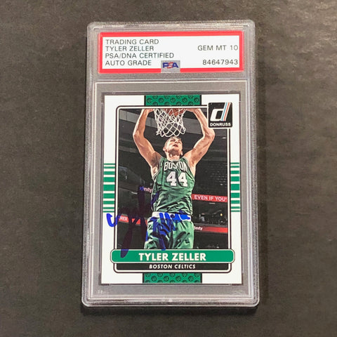 2014-15 Panini Donruss #110 Tyler Zeller Signed Card AUTO 10 PSA/DNA Slabbed Celtics