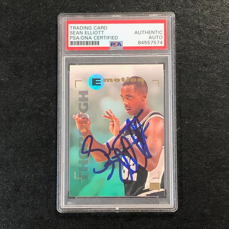 1995 SKYBOX EMOTION THOROUGH #88 SEAN ELLIOTT Signed Card Auto PSA Slabbed