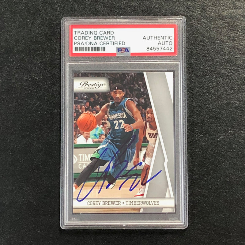 2010-11 Panini Prestige #66 Corey Brewer Signed Card AUTO PSA Slabbed Timberwolves