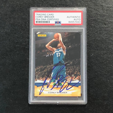 2009-10 Panini Basketball #212 Corey Brewer Signed Card AUTO PSA Slabbed Timberwolves