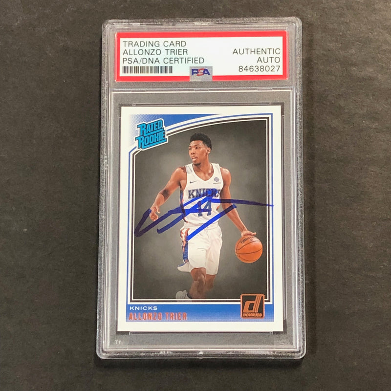 2018-19 Donruss Rated Rookie #175 Allonzo Trier Signed Card AUTO PSA Slabbed RC Knicks