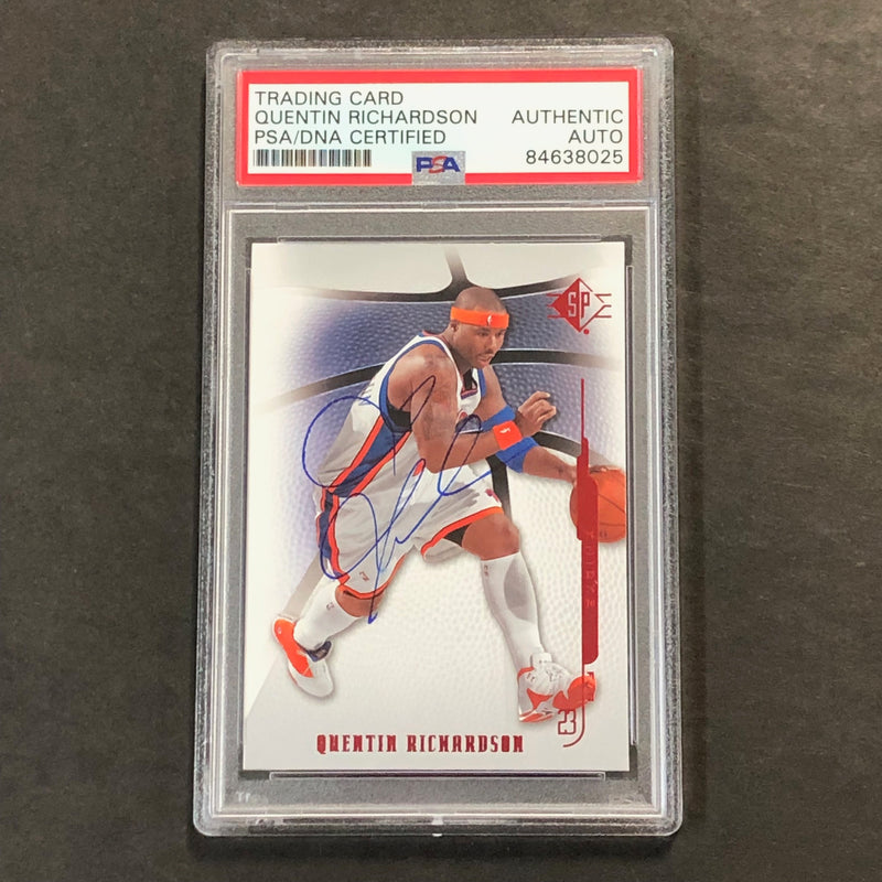 2008-09 Upper Deck Basketball #15 Quentin Richardson Signed Card AUTO PSA Slabbed Knicks