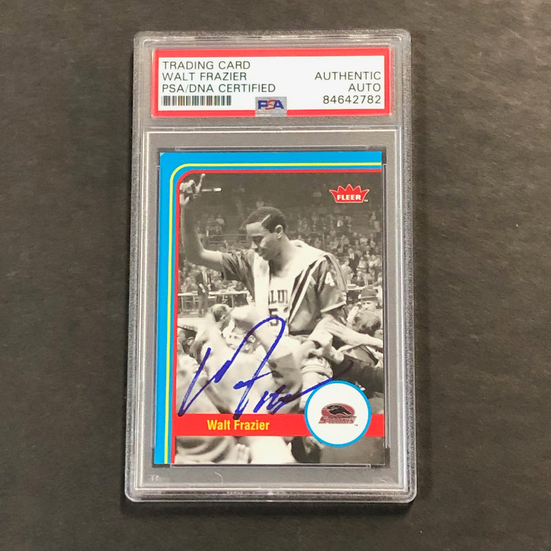 2012-13 Fleer Retro Basketball #25 Walt Frazier Signed Card AUTO PSA Slabbed Salukis