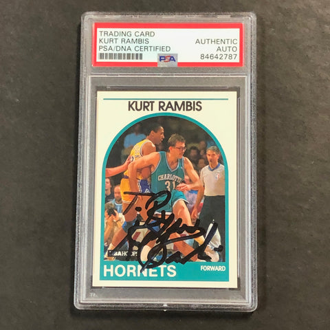 1989 NBA Hoops #246 Kurt Rambis Signed Card Auto 10 PSA Slabbed Hornets