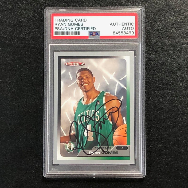2005-06 Topps Total #294 Ryan Gomes Signed Rookie Card AUTO PSA Slabbed RC Celtics