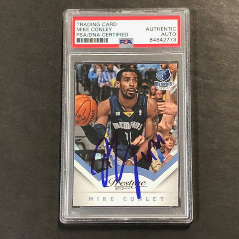 2013-14 Panini Prestige #111 Mike Conley signed Card Auto PSA Slabbed Grizzlies