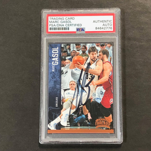 2012-13 Panini Threads #73 Marc Gasol Signed Card AUTO PSA Slabbed Grizzlies