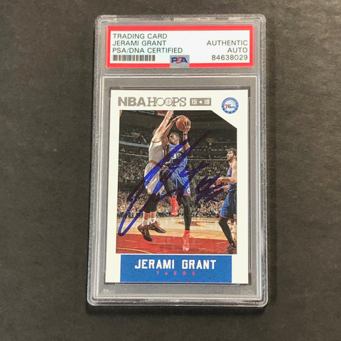 2015-16 Panini NBA Hoops #83 Jerami Grant Signed Card AUTO PSA Slabbed 76ers