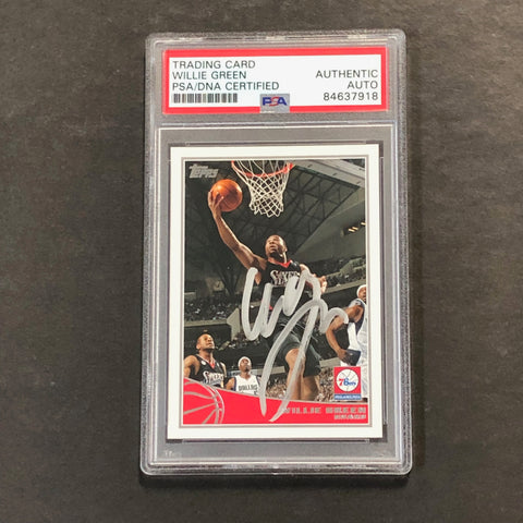 2009-10 Topps Basketball #232 Willie Green Signed Card AUTO 10 PSA Slabbed 76ers