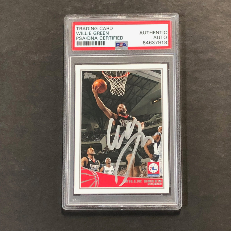 2009-10 Topps Basketball #232 Willie Green Signed Card AUTO 10 PSA Slabbed 76ers