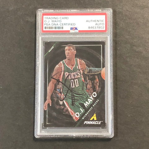 2013-14 Panini Pinnacle #154 O.J. Mayo Signed Card AUTO PSA Slabbed Bucks