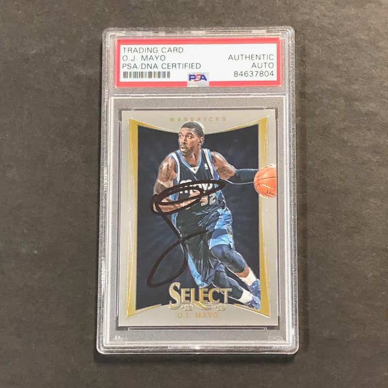 2012-13 Panini Select #28 O.J. Mayo Signed Card AUTO PSA Slabbed Mavericks