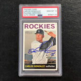 2013 Topps Heritage #466 Carlos Gonzalez Signed Card PSA Slabbed Auto 10 Rockies