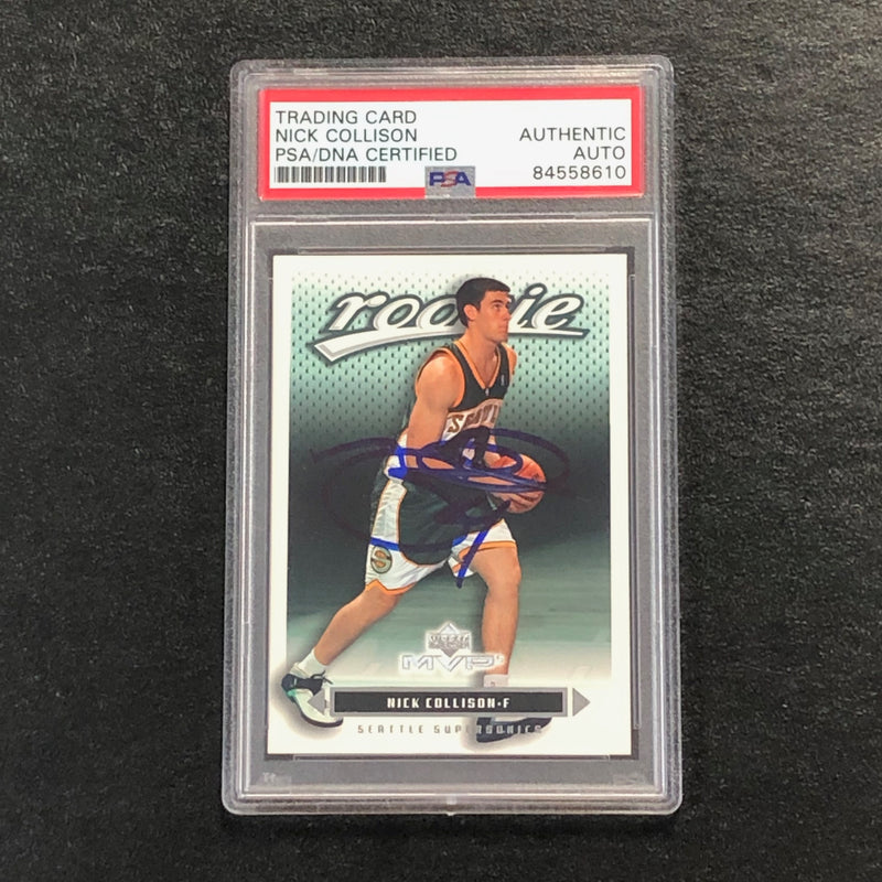 2003-04 Upper Deck MVP #212 Nick Collison Signed Card AUTO PSA Slabbed RC Sonics