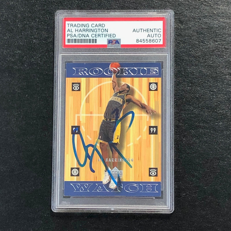 1999 Upper Deck Rookie Watch #134 Al Harrington Signed Card AUTO PSA Slabbed Pacers