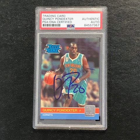 2010-11 DONRUSS RATED ROOKIE #253 Quincy Pondexter signed card PSA/DNA RC Hornets