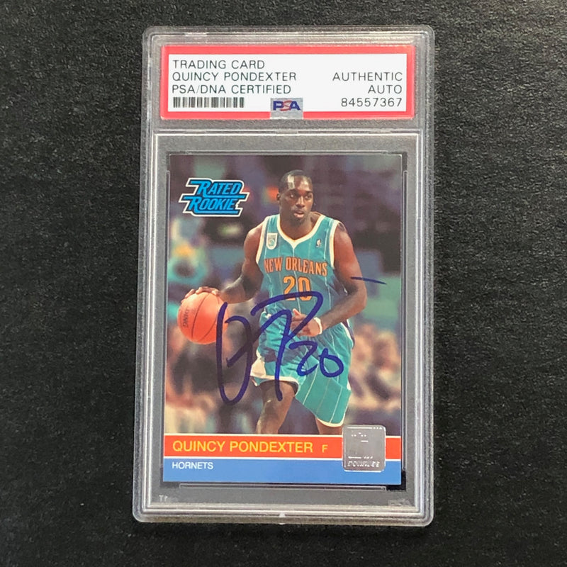2010-11 DONRUSS RATED ROOKIE #253 Quincy Pondexter signed card PSA/DNA RC Hornets