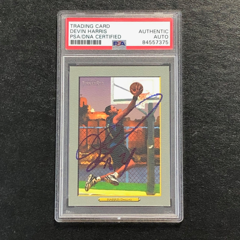 2006-07 Topps Turkey Red #89 Devin Harris Signed Card AUTO PSA Slabbed Mavericks