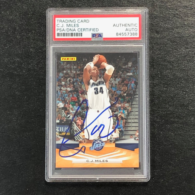 2009-10 Panini Basketball #237 C.J. Miles Signed Card PSA Slabbed Jazz