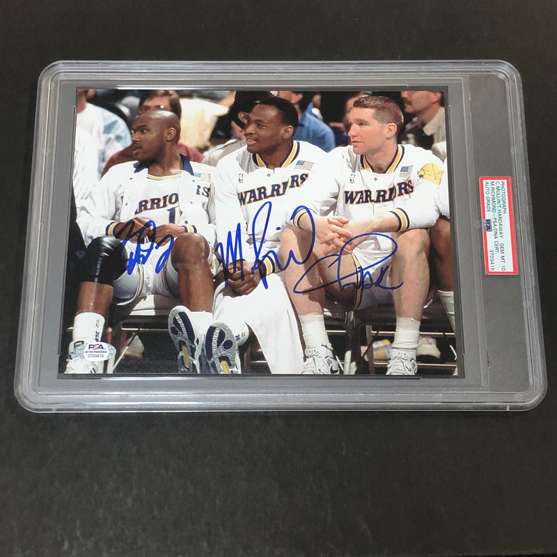 Chris Mullin Tim Hardaway Mitch Richmond signed 8x10 photo PSA/DNA Encapsulated Auto GRADE 10