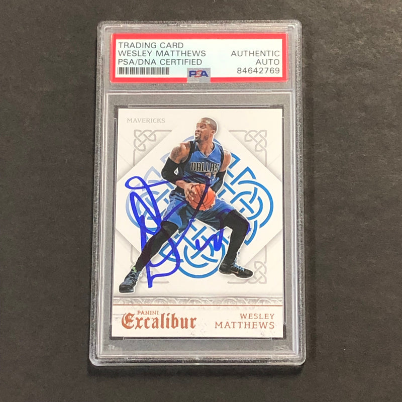2015-16 Panini Excalibur #131 Wesley Matthews Signed Card AUTO PSA Slabbed Mavericks