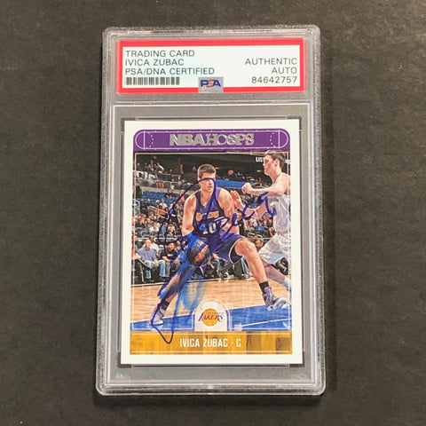 2017-18 NBA Hoops #111 Ivica Zubac Signed Card AUTO PSA Slabbed Lakers