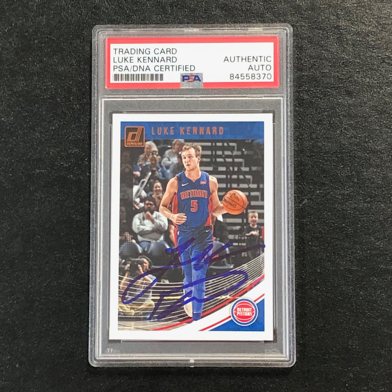 2018-19 Panini Donruss #120 Luke Kennard Signed Card AUTO PSA Slabbed Pistons