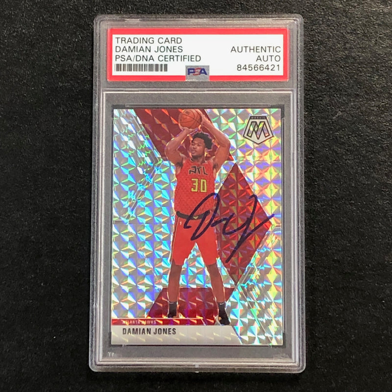 2019-20 Panini Mosaic #34 Damian Jones Signed Card AUTO PSA/DNA Slabbed Hawks