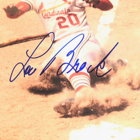 Lou Brock Autographed Signed St. Louis Cardinals Framed Jersey 