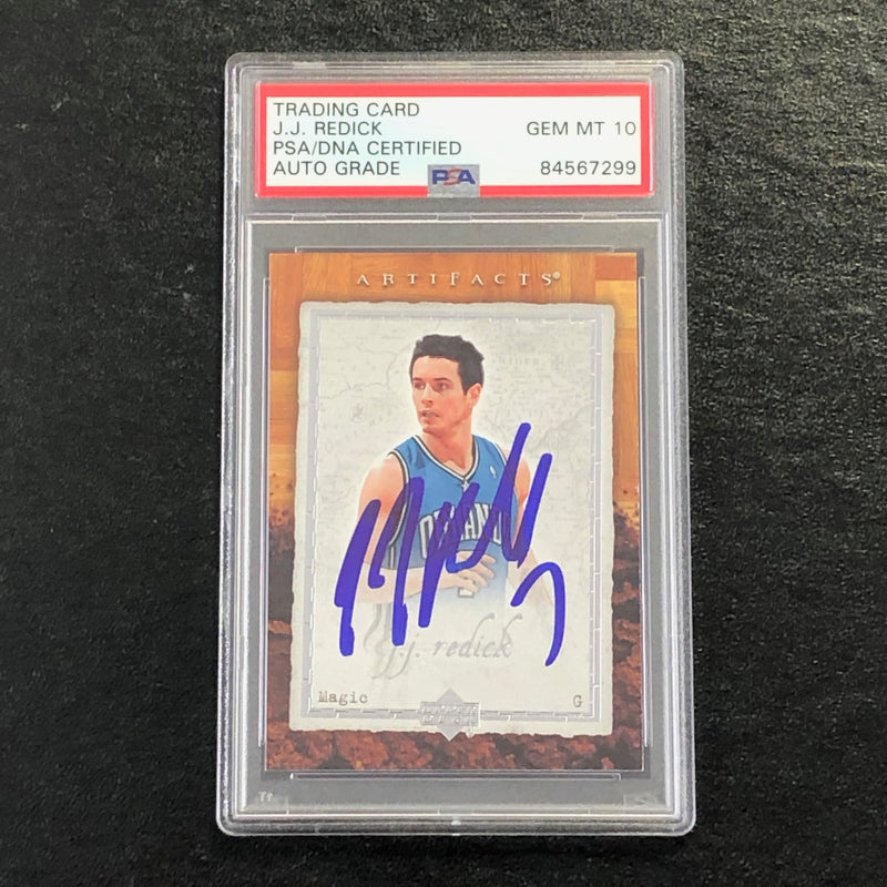 2007-08 Artifacts Basketball #70 J.J. Redick Signed Card AUTO 10 PSA Slabbed Magic