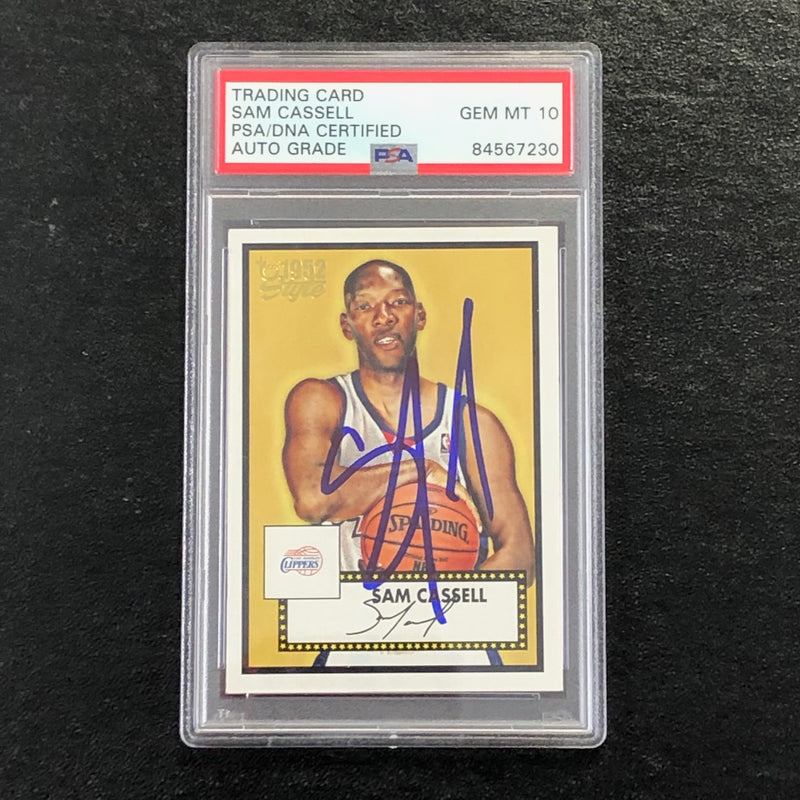 2005-06 Topps 1952 Style #18 Sam Cassell Signed Card AUTO 10 PSA Slabbed Clippers