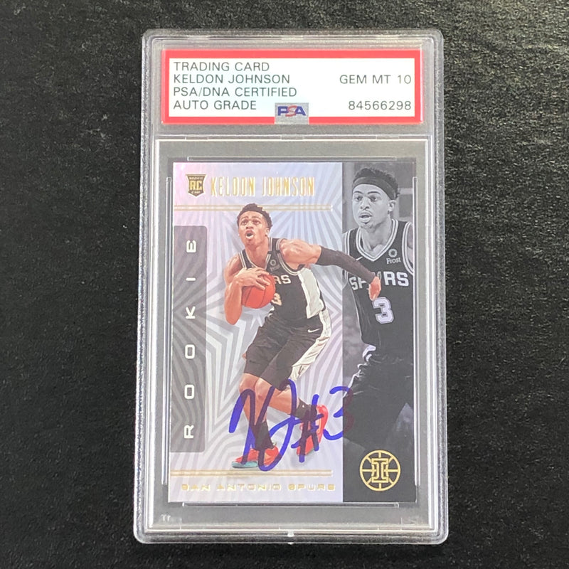 2019 Panini Illusions #180 Keldon Johnson Signed Card Auto 10 PSA Slabbed RC Spurs