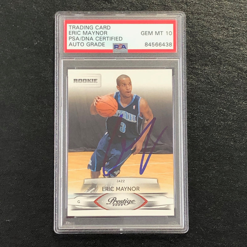2009-10 Panini Prestige #170 Eric Maynor Signed Card AUTO 10 PSA Slabbed RC Jazz