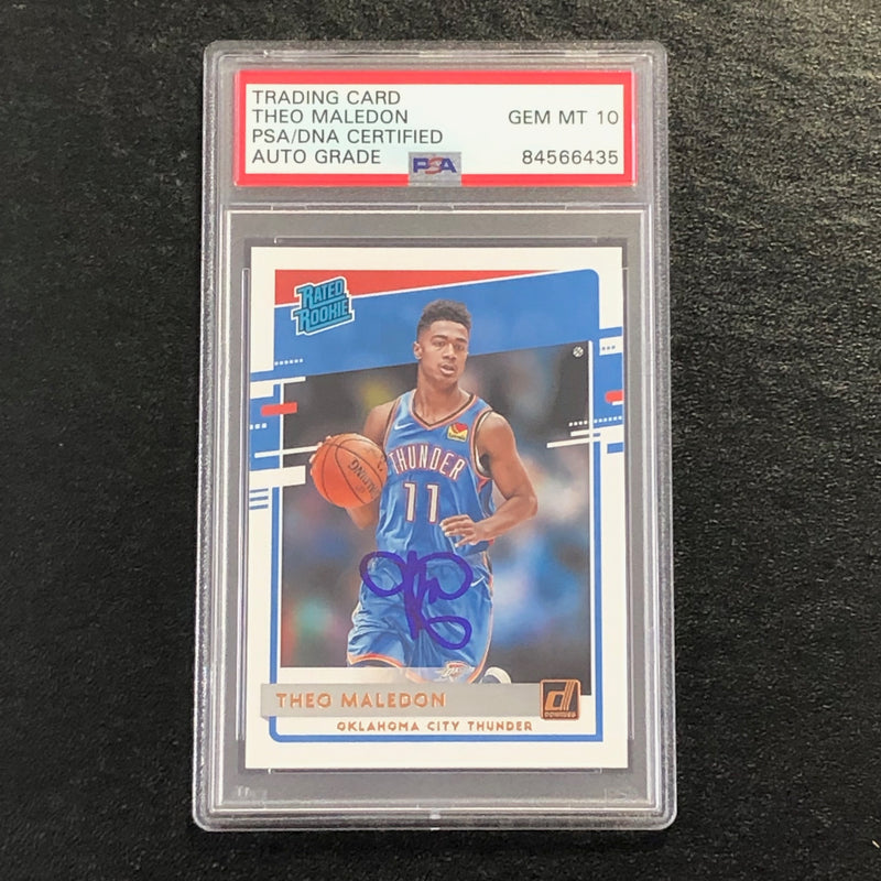 2020-21 Donruss Rated Rookie #242 Theo Maledon Signed Card AUTO 10 PSA Slabbed RC
