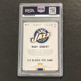 2015-16 NBA Hoops Swat Team #2 Rudy Gobert Signed Card AUTO PSA Slabbed Jazz