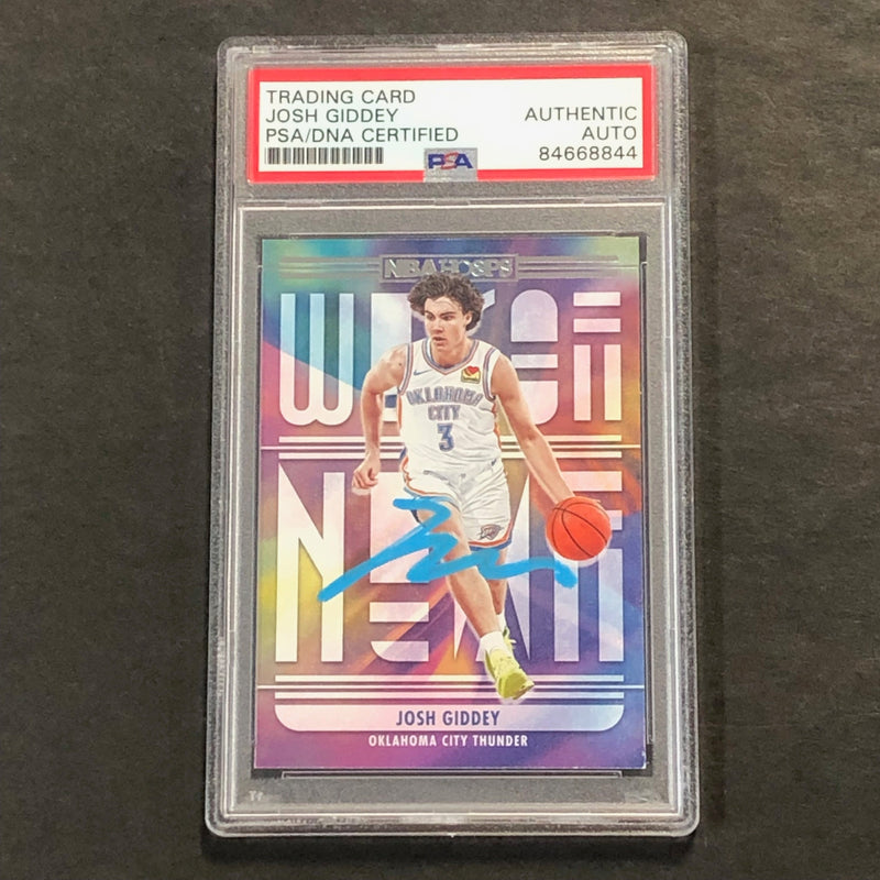 2021-22 NBA Hoops #6 Josh Giddey Signed Card AUTO PSA Slabbed RC Thunder