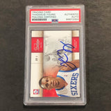 2009-10 Panini Studio #74 Thaddeus Young Signed Card AUTO PSA Slabbed 76ers
