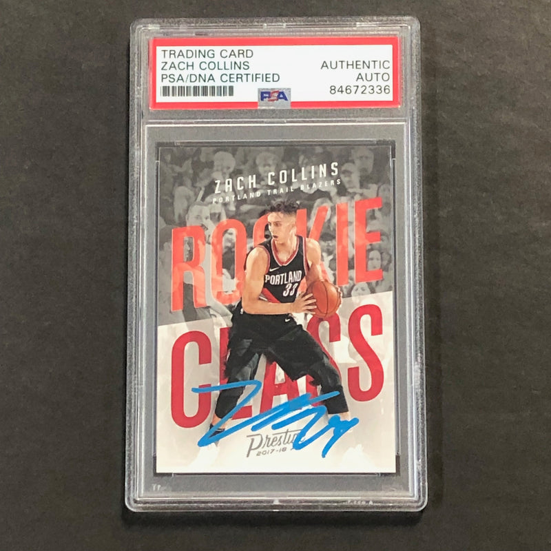 2017-18 NBA Panini Prestige Rookie Class #10 ZACH COLLINS Signed Card AUTO 10 PSA Slabbed Blazers