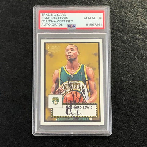 2005-06 Topps 1952 Style #95 Rashard Lewis Signed Card AUTO 10 PSA/DNA Slabbed Sonics