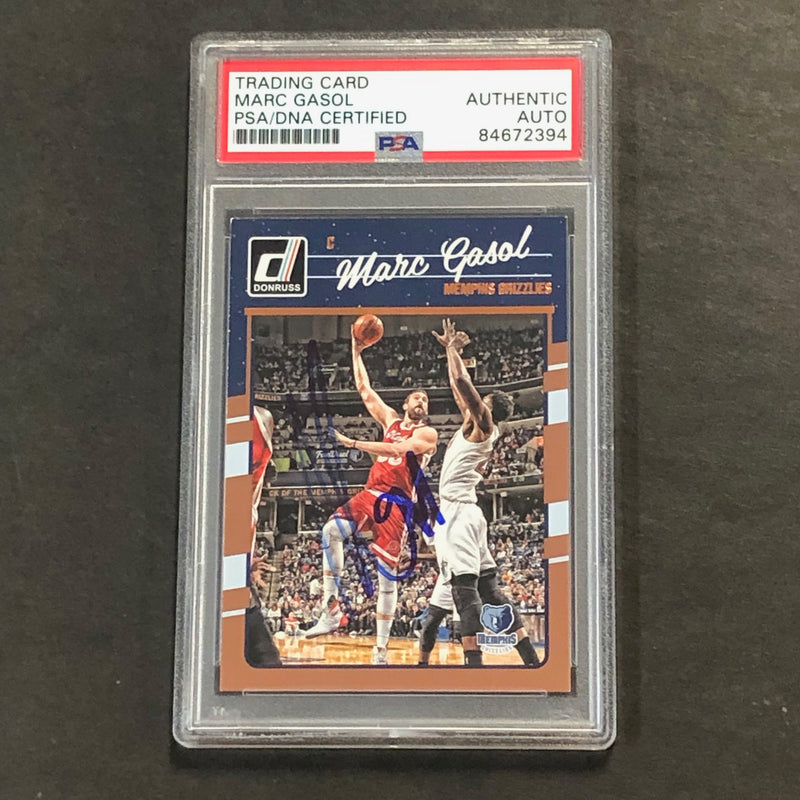 2016-17 Panini Donruss #32 Marc Gasol Signed Card AUTO PSA Slabbed Grizzlies