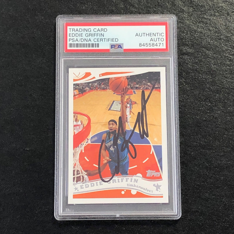 2005-06 Topps Basketball #34 Eddie Griffin Signed Card AUTO PSA Slabbed Timberwolves