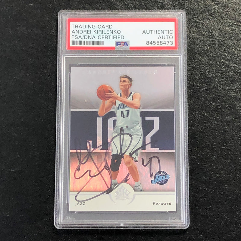 2005-06 Upper Deck Reflections #96 Andrei Kirilenko Signed Card AUTO PSA Slabbed Jazz