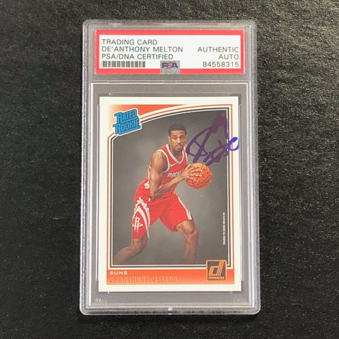 2018-19 Donruss Rated Rookie #181 De'Anthony Melton Signed Card AUTO PSA Slabbed RC Rockets