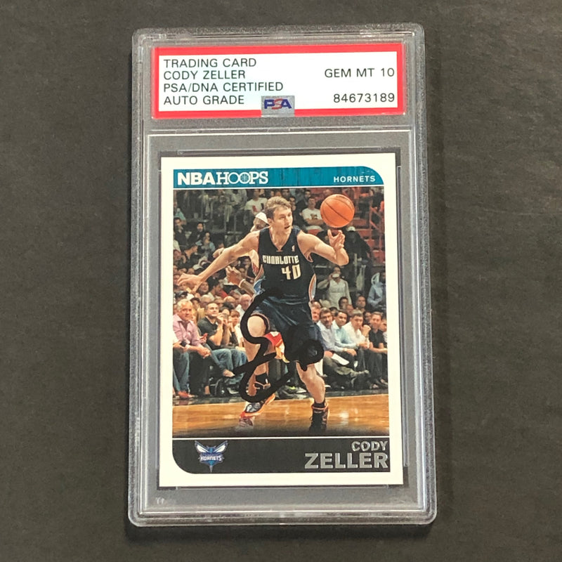 2014-15 NBA Hoops #213 Cody Zeller Signed Card AUTO PSA Slabbed Hornets