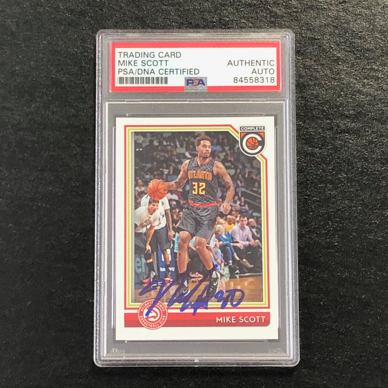 2016-17 Panini Complete #105 Mike Scott Signed Card Auto PSA Slabbed Hawks