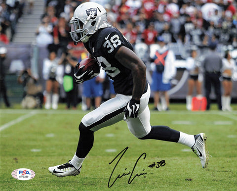 T.J. CARRIE signed 8x10 photo PSA/DNA Oakland Raiders Autographed